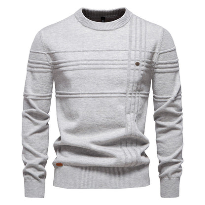 Pull en tricot pour homme, design moderne texturé, coupe confortable