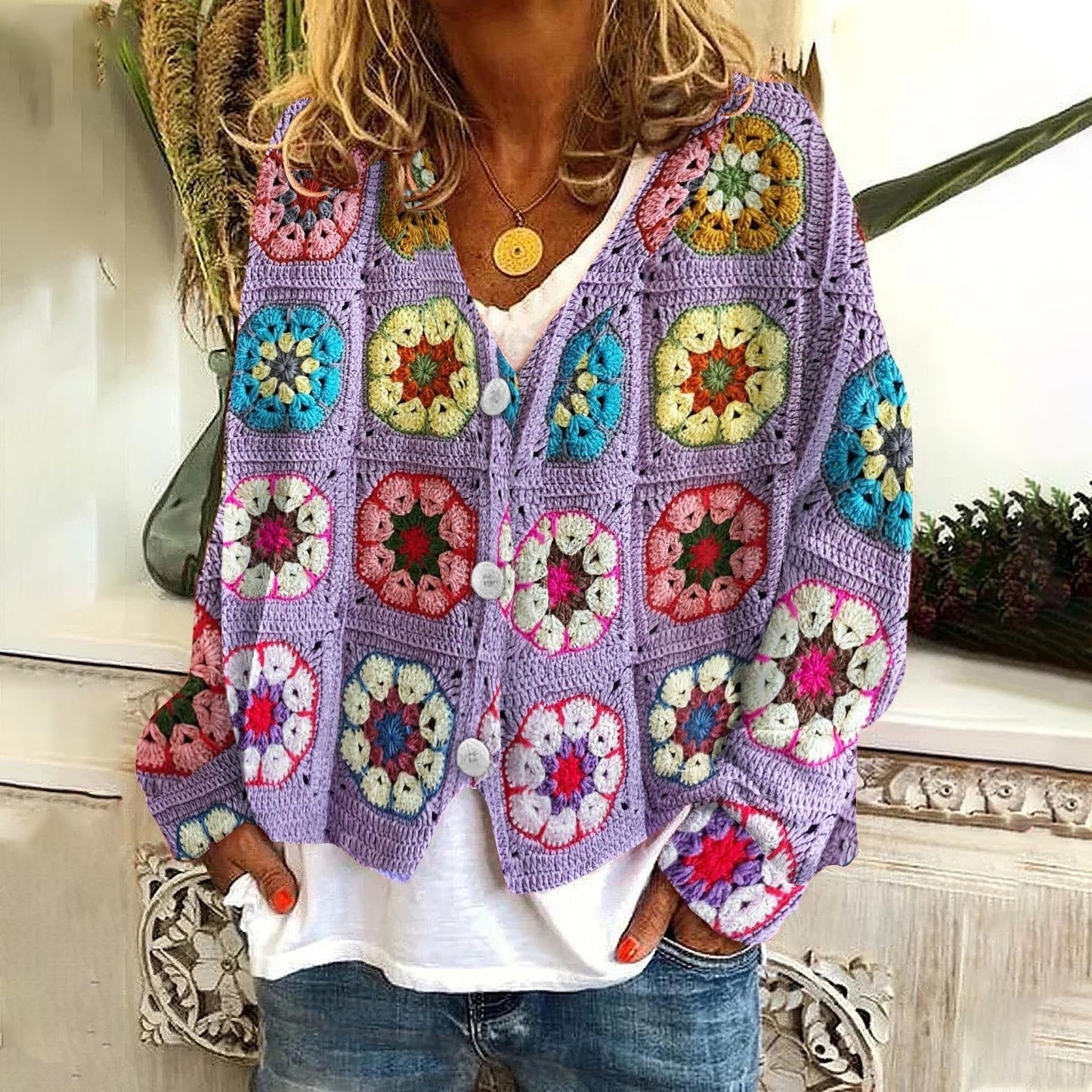 Cardigan élégant boutonné pour femme