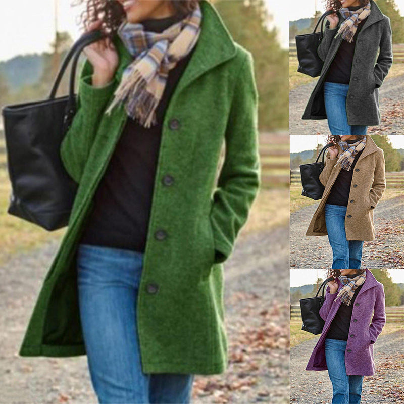 Damen Wollmantel Elegant Klassisch - IdealeKleiden