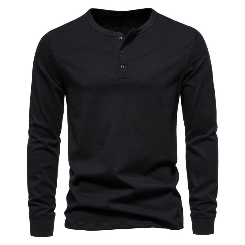 Haut à manches longues pour homme, moderne, boutonné, élégant