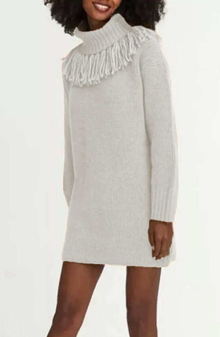 Robe pull élégante à col roulé pour femme