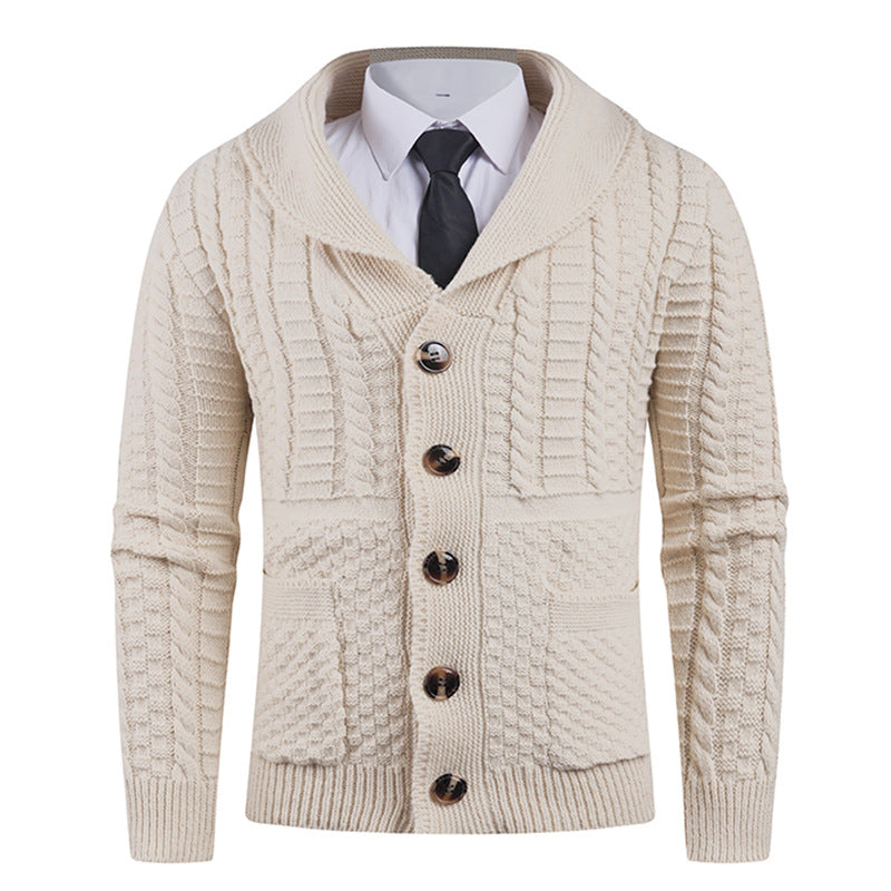 Cardigan homme moderne col châle pratique