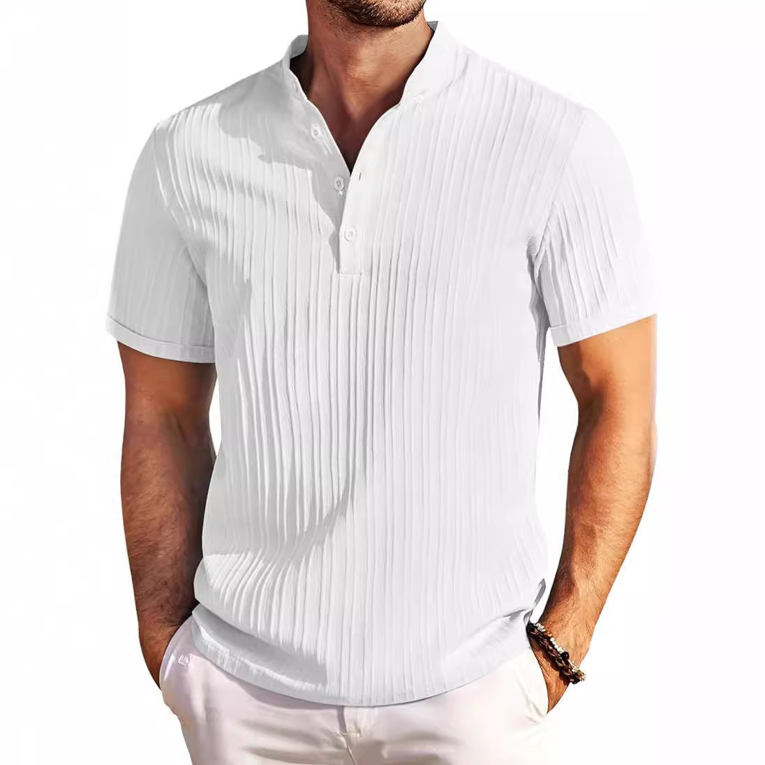 T-shirt homme à manches courtes aspect structuré tendance