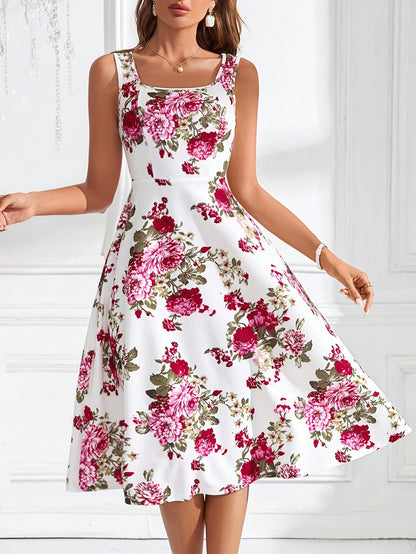 Robe d'été femme à motifs floraux fluide élégante
