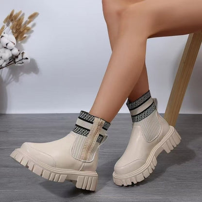 Bottes motardes femme robustes élastiques