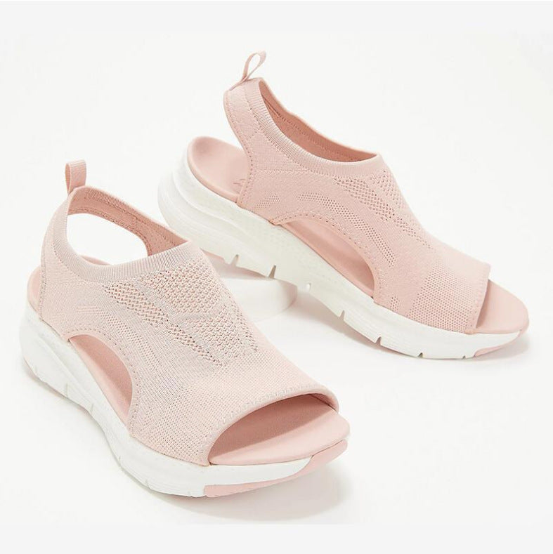 Sandales confortables pour femme, été, bout ouvert