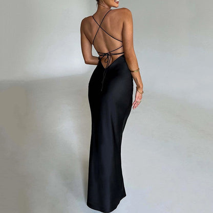 Robe longue élégante pour femmes, coupe ajustée