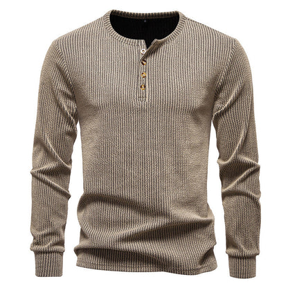 Chemise à manches longues pour homme, à rayures, style moderne