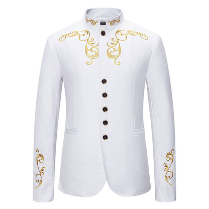 Blazer élégant pour homme avec broderie dorée