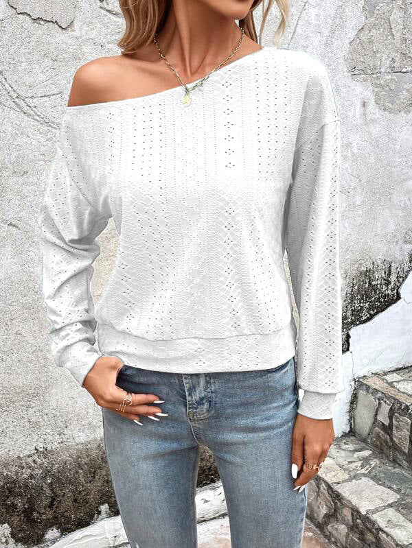 Sweat-shirt Femme Décontracté Asymétrique À Trous Tendance