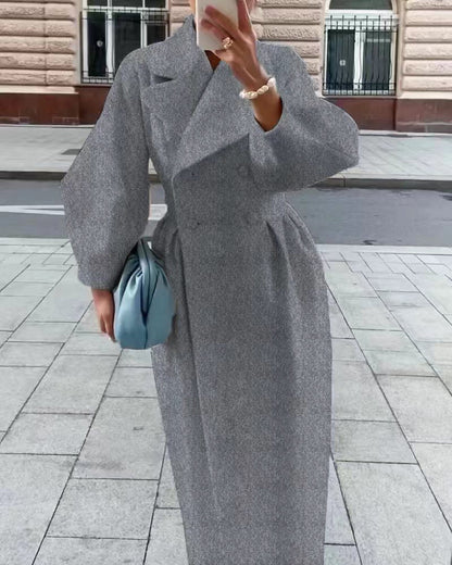 Élégante veste longue femme effet cuir