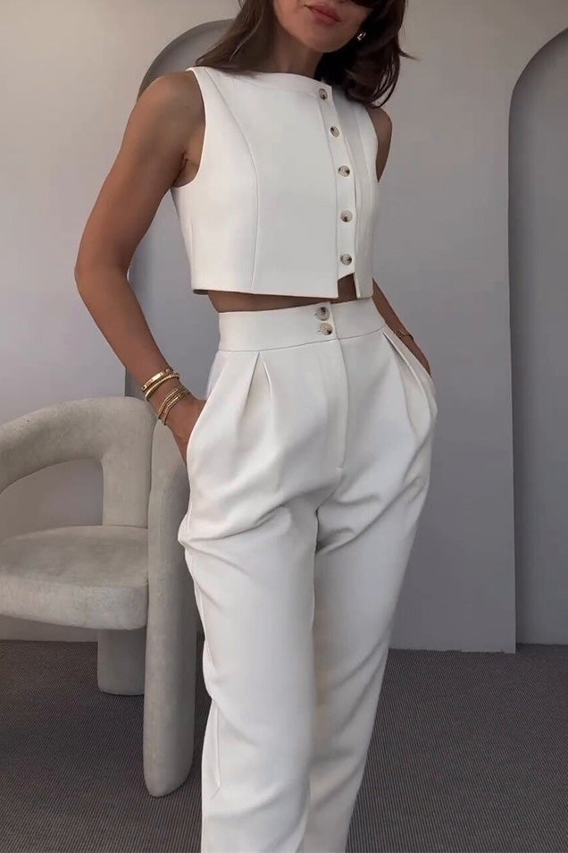Vêtements d'été | Haut sans manches + Short taille haute Ensemble 2 pièces