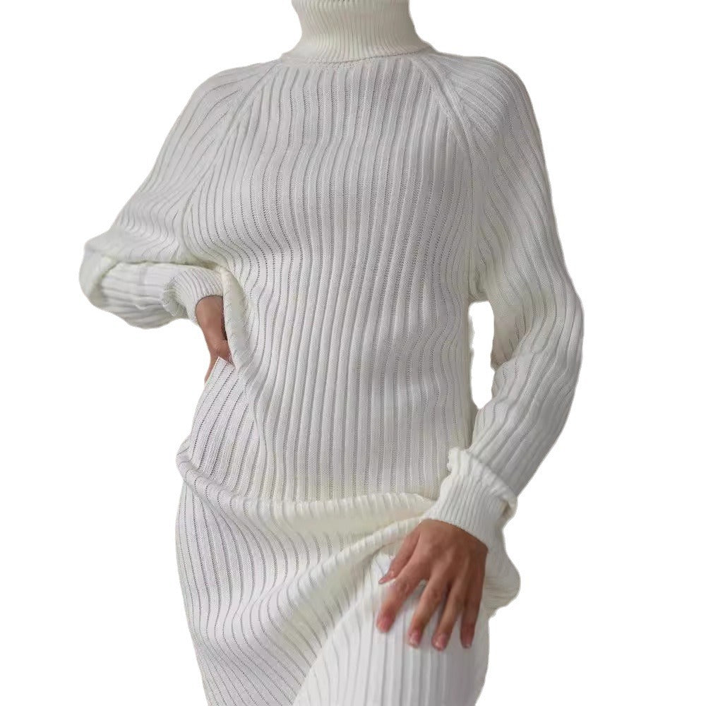 Robe pull femme Design élégant Col montant