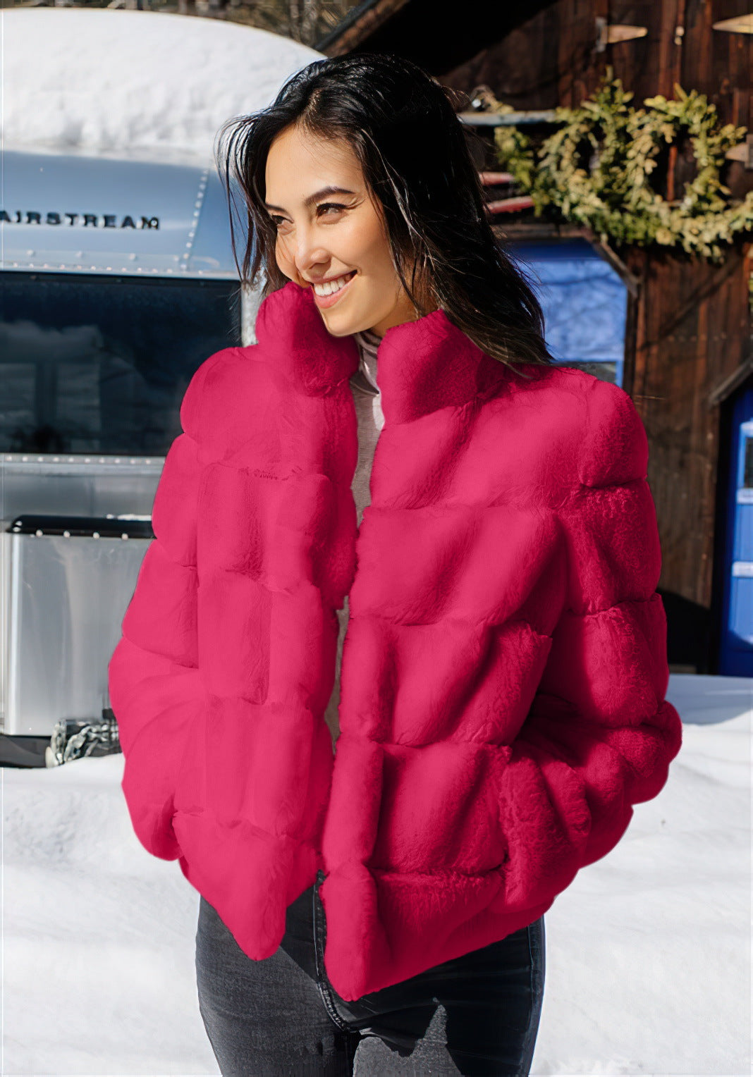 Veste d'hiver femme rembourrage duvet col montant