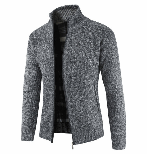 Gilet en tricot classique chaud pour homme avec poches