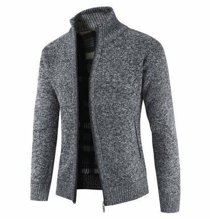 Gilet en tricot classique chaud pour homme avec poches