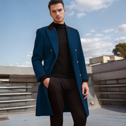 Manteau en laine pour homme coupe ajustée élégant