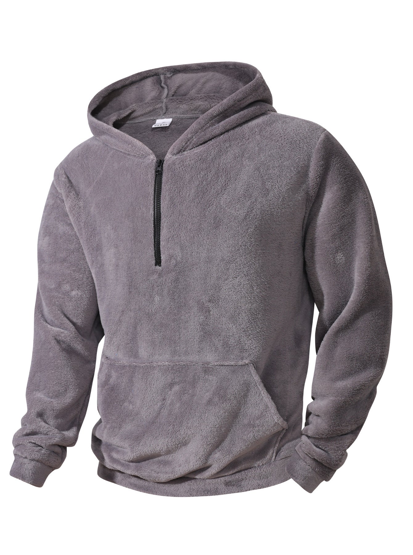 Sweat à capuche polaire homme demi-zip moderne