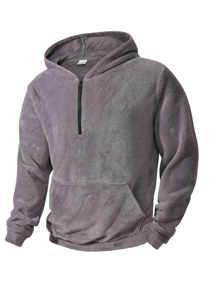 Sweat à capuche polaire homme demi-zip moderne