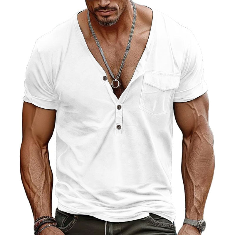 T-shirt homme manches courtes coupe moderne avec poche poitrine