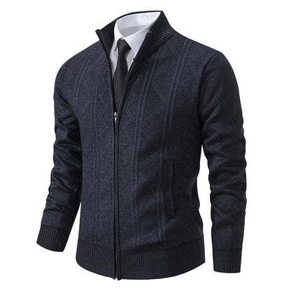 Cardigan torsadé pour homme col montant design moderne