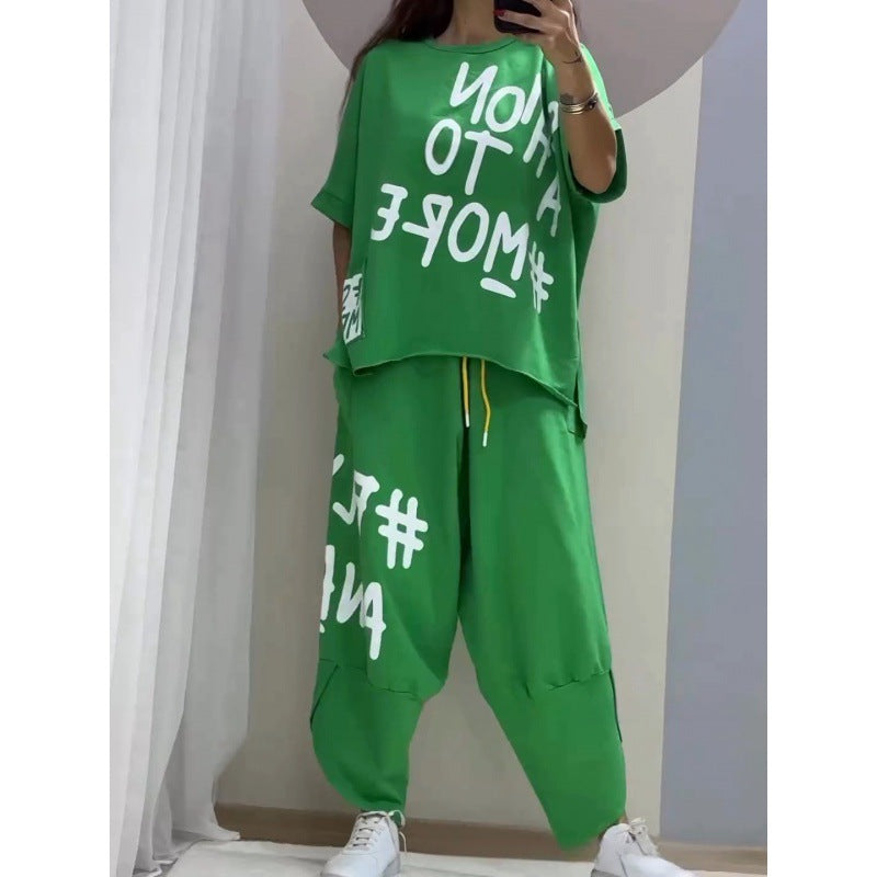 Ensemble de sport pour femme avec T-shirt oversize et jogging confortable
