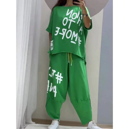 Ensemble de sport pour femme avec T-shirt oversize et jogging confortable