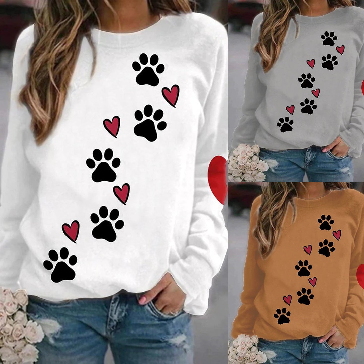Damen Sweatshirt Kätzchen Motiv Weich Geschenk - IdealeKleiden