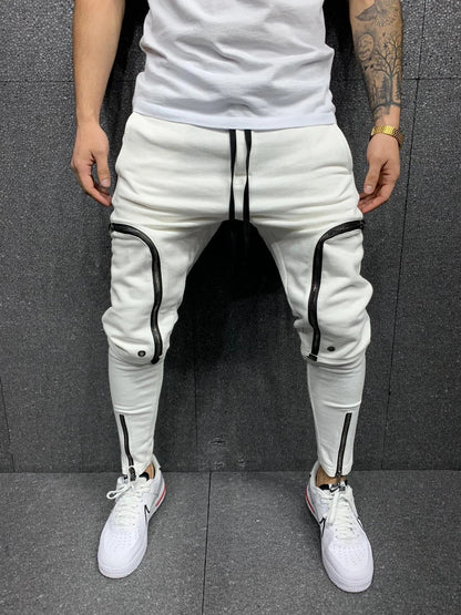 Pantalon de jogging homme style moderne détail fermeture éclair