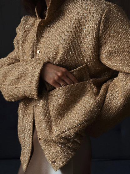 Veste pour femme glamour oversize effet pailleté