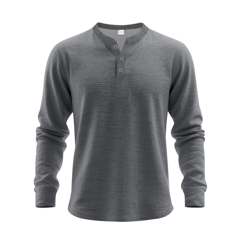 T-shirt à manches longues pour homme, design élégant, boutons
