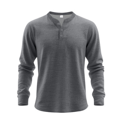 T-shirt à manches longues pour homme, design élégant, boutons