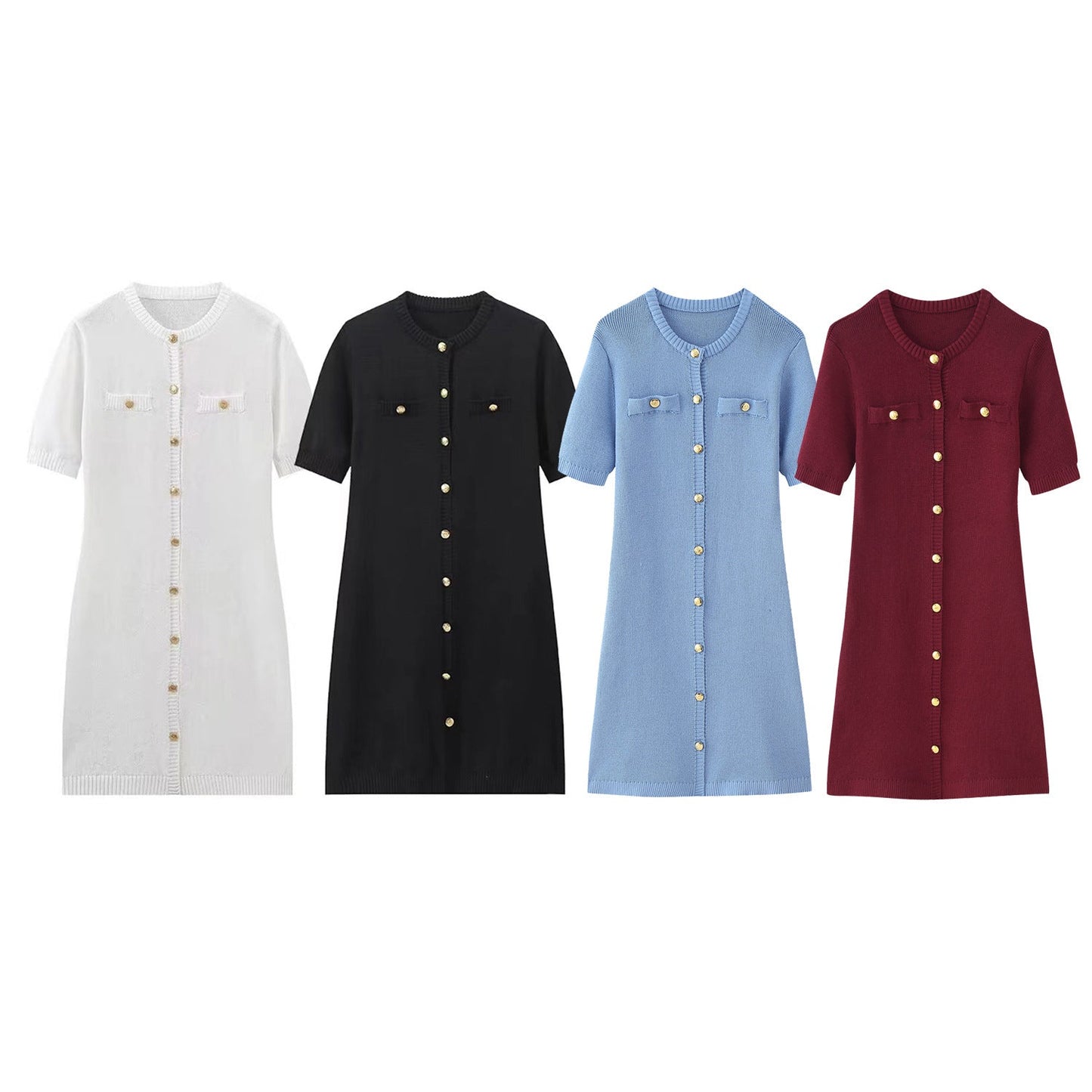 Robe pull femme élégante à manches courtes