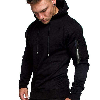 Hoodie de sport pour homme, zippé, pratique