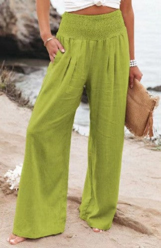 Pantalon en lin pour femme Confortable Coupe ample Type de pantalon d'été