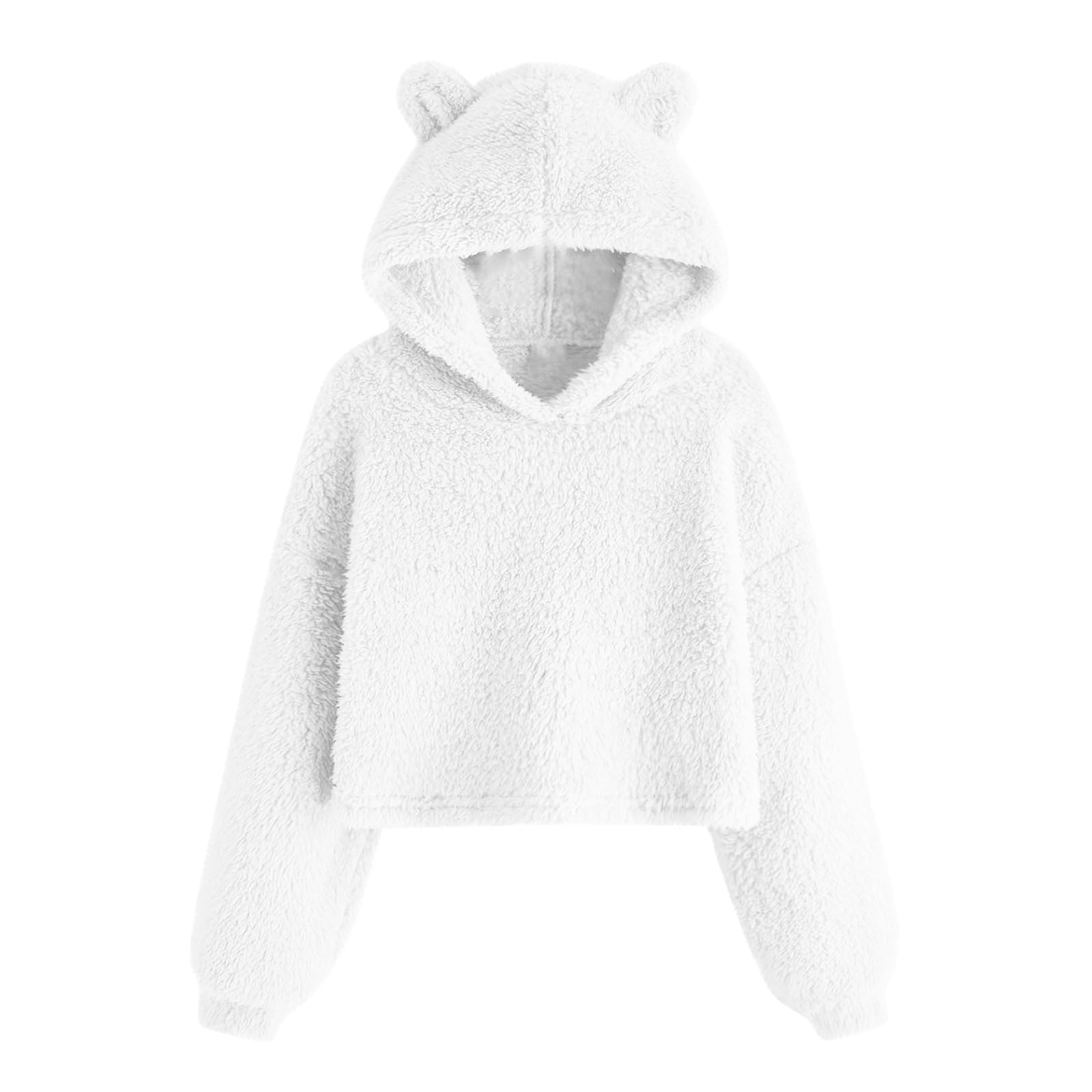 Weiche Damen-Hoodie mit Bärenohren Kuschel-Sweatshirt - IdealeKleiden