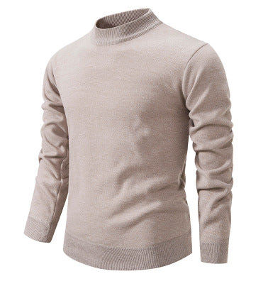 Pull en tricot pour homme, col montant moderne, look élégant
