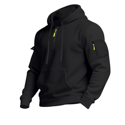 Sweat-shirt sport homme capuche fermeture éclair poches