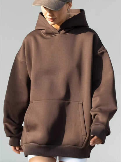 Grand Sweat à Capuche Doux et Moelleux pour Femmes avec Poche Kangourou
