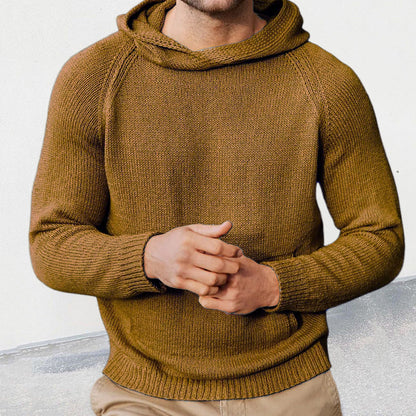 Pull en maille fine à capuche moderne pour hommes