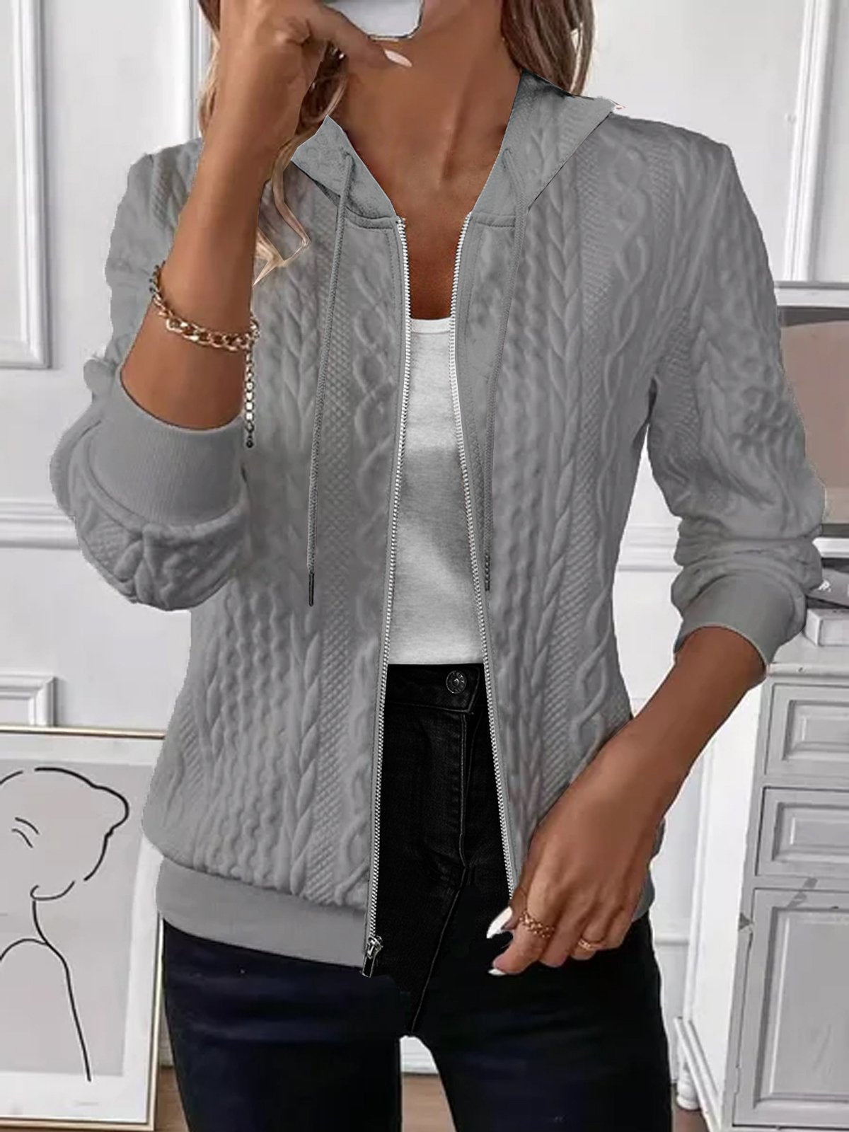 Cardigan femme Capuche Chaud Élégant