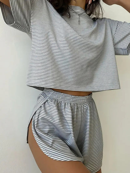 Haut d'été pour femme coupe décontractée et pantalon taille haute