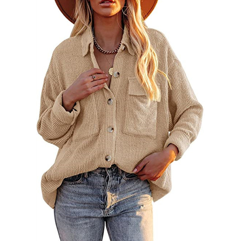 Chemisier oversize à texture et boutons pour femme