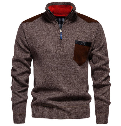 Pull Homme Moderne Col Semi-Montant Design Élégant