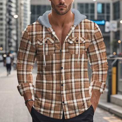 Hoodie homme à carreaux sportif