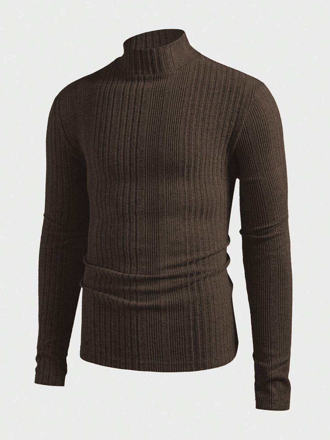 Pull homme tricot col montant effet côtelé