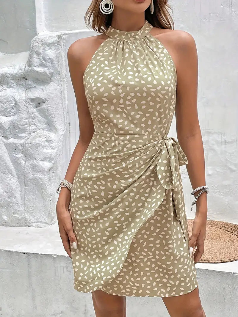 Robe Cache-cœur Femme Design Noué Élégant