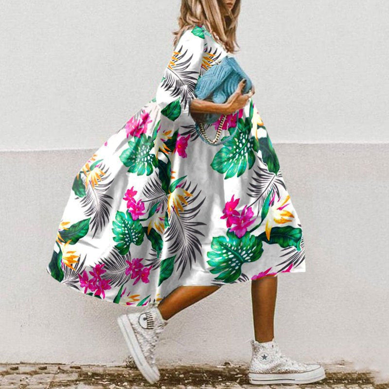 Robe d'été femme motif floral coloré élégant