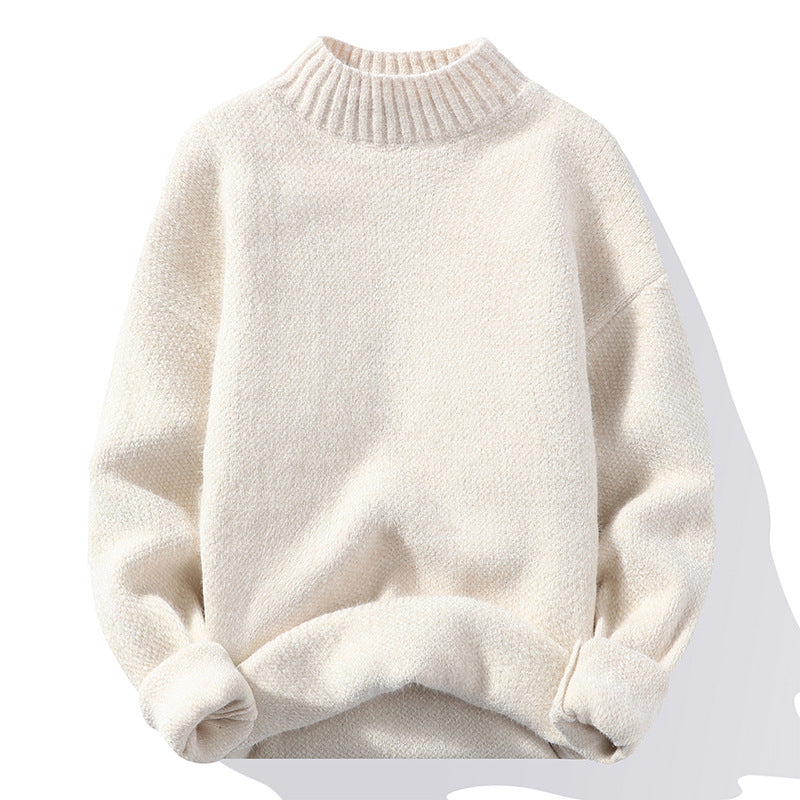 Pull col haut Femme maille côtelée de qualité douce