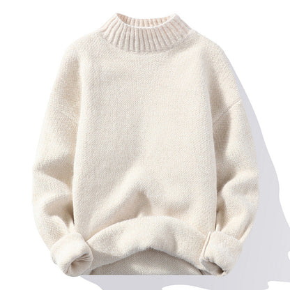 Pull col haut Femme maille côtelée de qualité douce